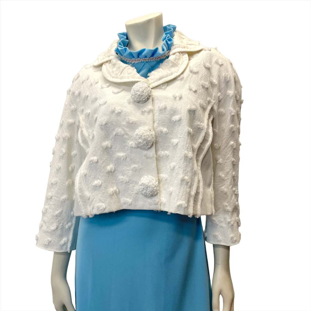Louis Vuitton Vintage Designer Cropped Blazer With Raffia Snaps Made In France S
